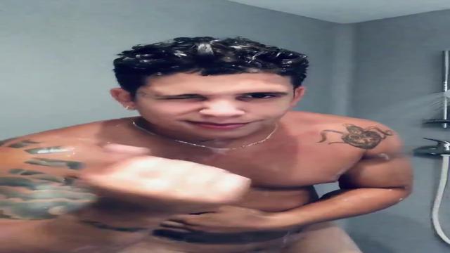 Mathius Butler naked in the shower