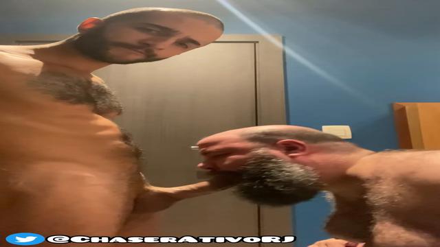 Showing that he knows how to suck a big cock!