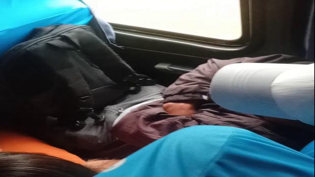Hard dick on the bus 