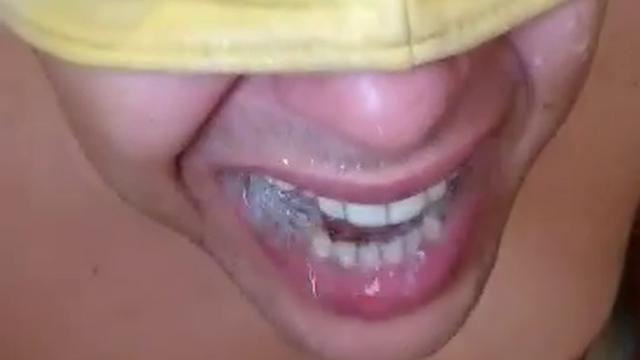 Piss and asshole in the sucker bitch