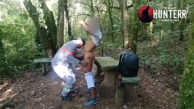 Skinny Palmeiras fans catching the worker in the woods 