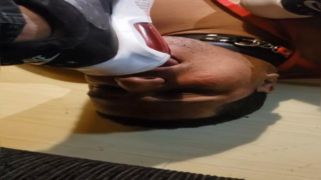 Licking soles of 2 masters and smelling rotten sock