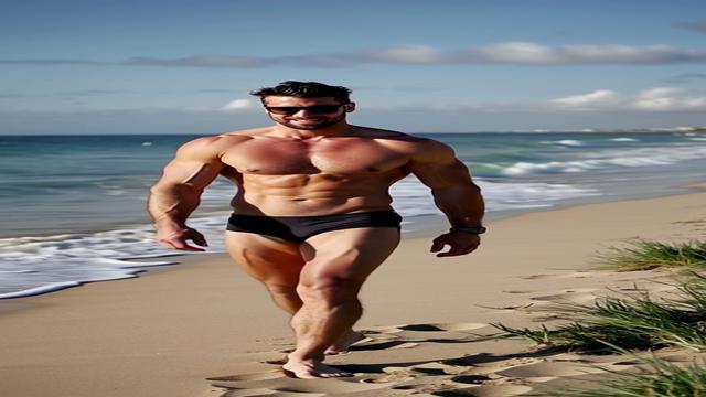 MUSCLE MAN ON THE BEACH 2