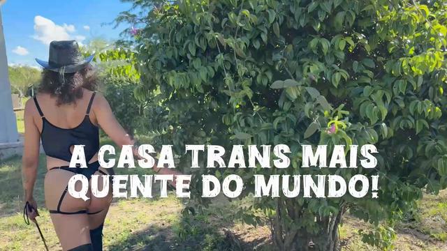 The pawn's big dick went all the way inside Sabrina Prezotte, the sluttiest transsexual in Brazil.