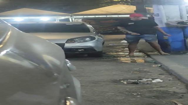 Brazilian straight men pissing at street