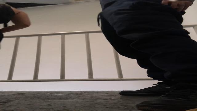 I found the young man leaving the gym, he put me to ...