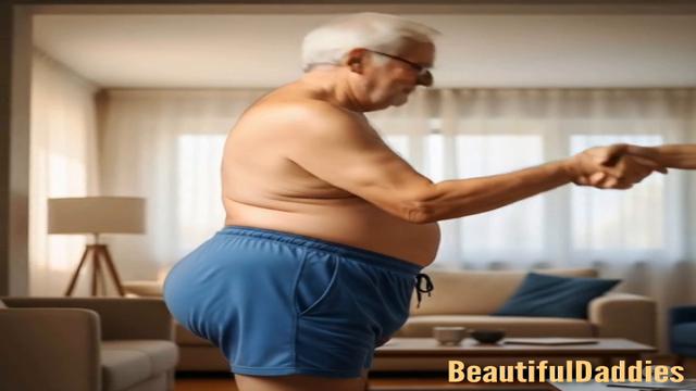 Daddy in short blue AI