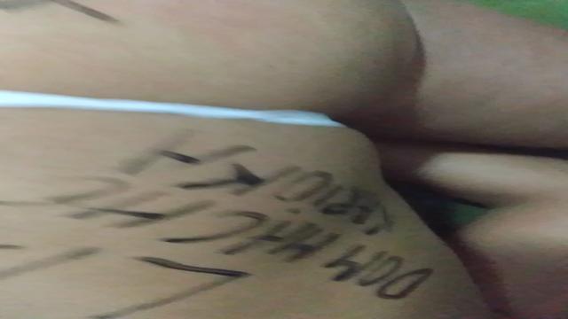 bitch licking male foot