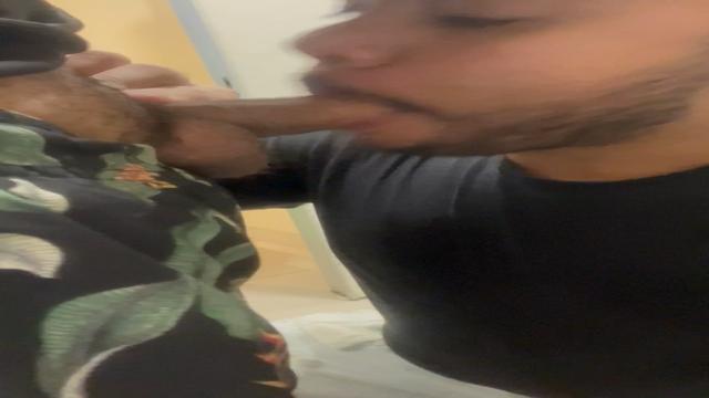 TAKING MILK IN THE SHOPPING BATHROOM