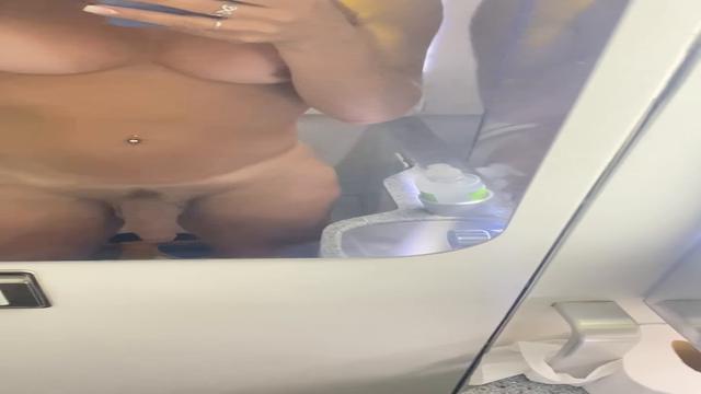 Inside airplane 