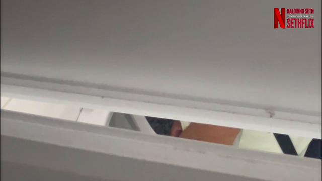 I looked at the bear through the crack in the shower...