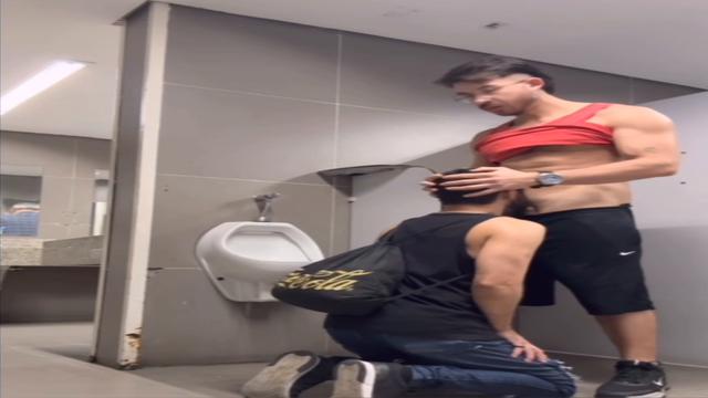 Almost caught red-handed in the bathroom 