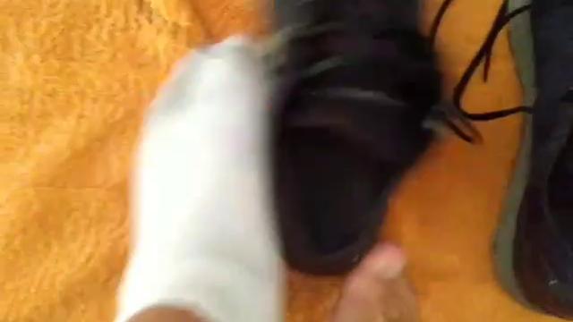Male sweaty foot