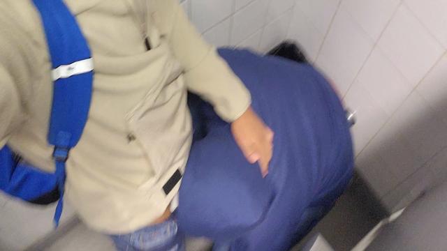 I entered the public bathroom box for the married man to suck me ??