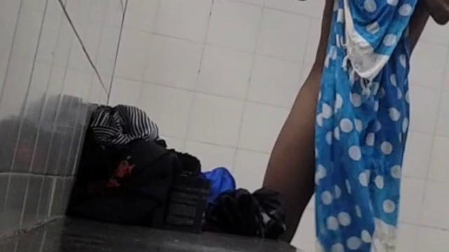 85- Skinny black guy showing off in the locker room 