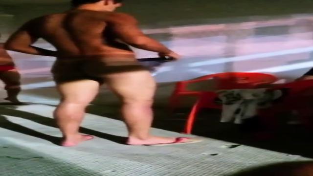 Brazilian straight soccer players changing clothes i...