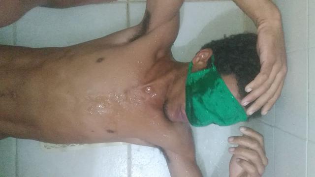 Young male piss drinker