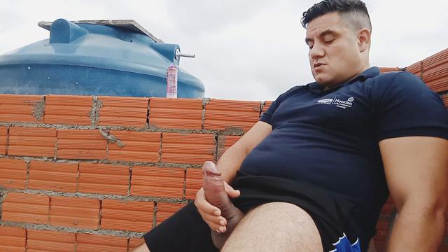 Fucking a dick on the roof