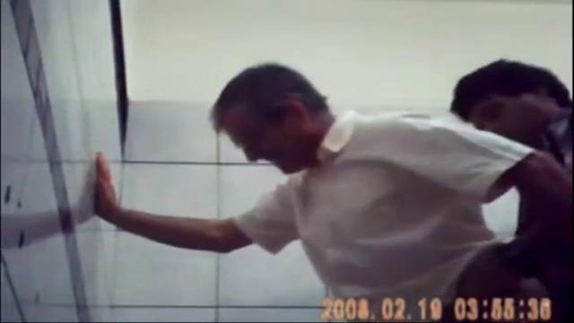 Grandpa flirting in the bathroom