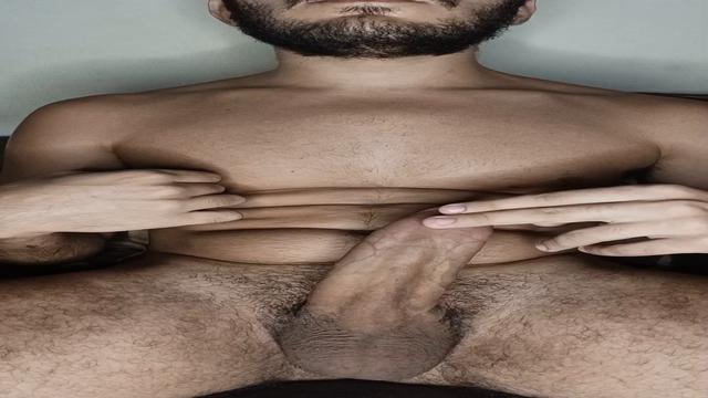 Gozei apenas massageando o meu freio