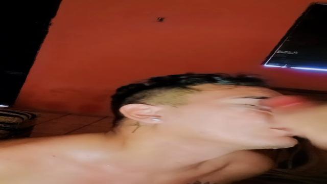 Milk on the face of the young