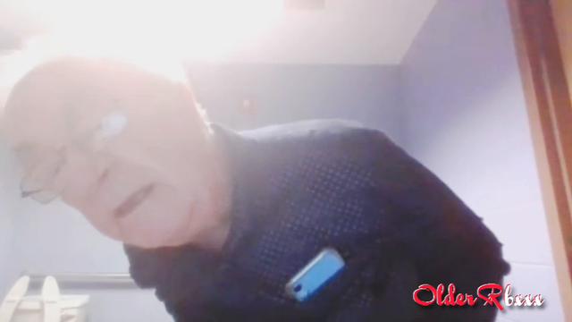 Grandpa goes to the bathroom and shows...